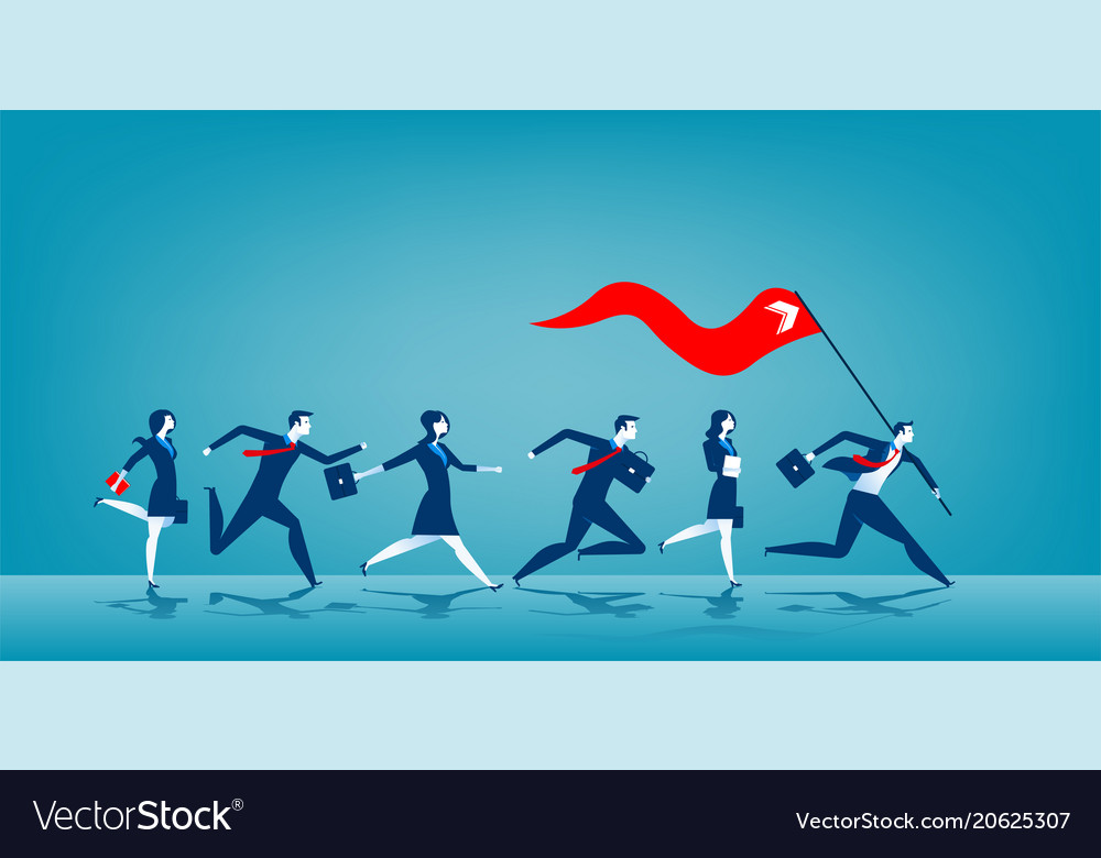 Business leader holding red flag Royalty Free Vector Image