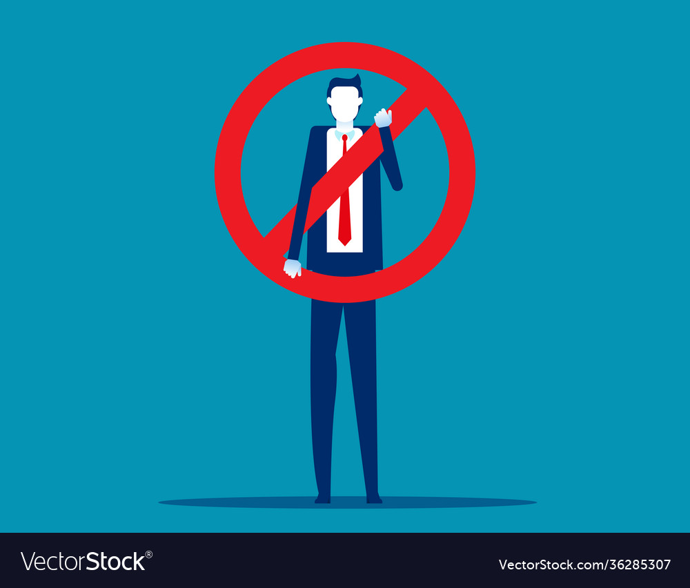 Business person with stop symbol isolate concept Vector Image