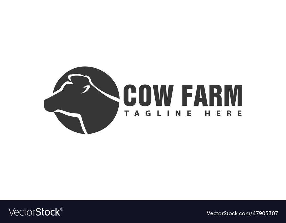 Cow head logo design silhouette emblem