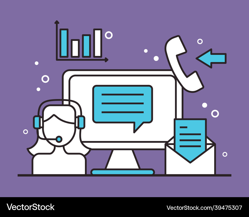 Customer support service Royalty Free Vector Image