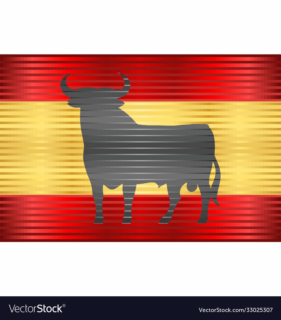 Flag spain with an osborne bull Royalty Free Vector Image Flag spain with an osborne bull Royalty Free Vector Image
