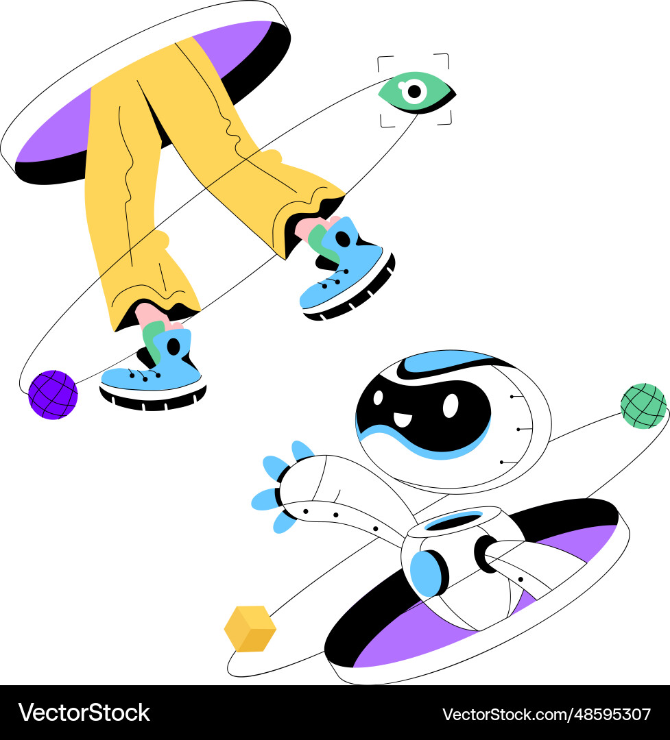 Futuristic robot Royalty Free Vector Image - VectorStock