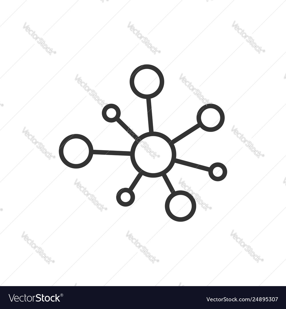 Hub network connection sign icon in flat style