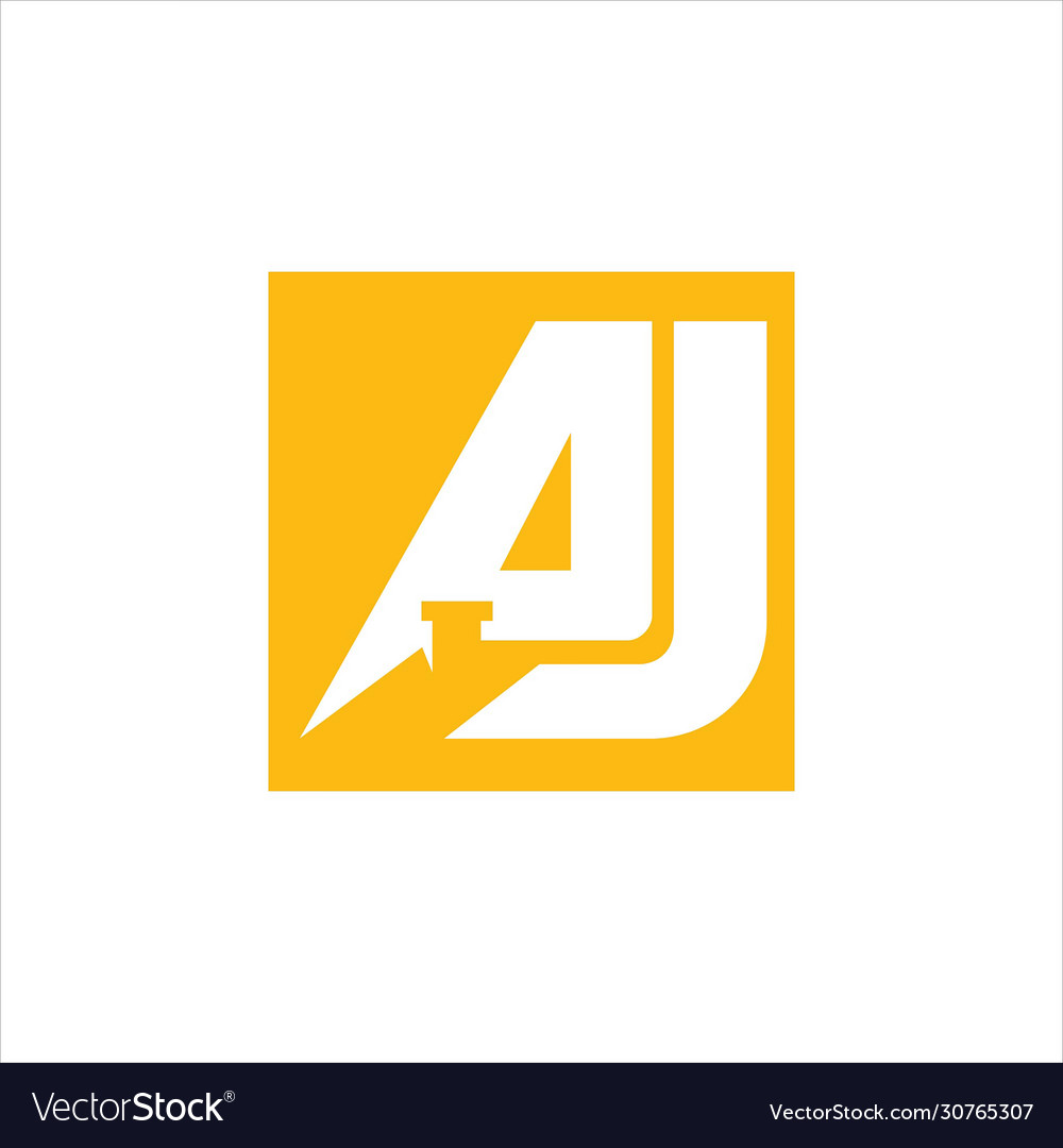 Initial letter aj or ja logo design template