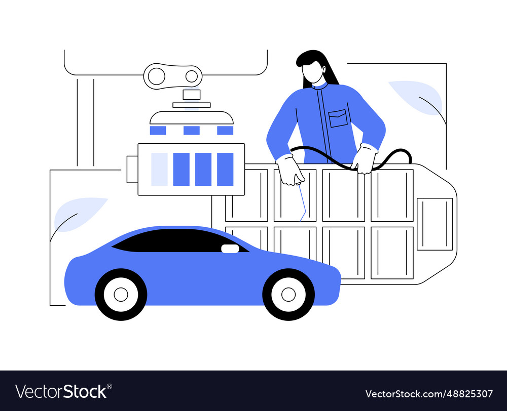 Manufacturing ev battery abstract concept