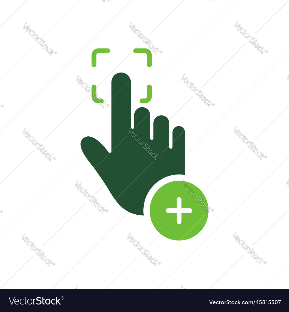 Scan fingerprint password to access silhouette vector image Scan fingerprint password to access silhouette
