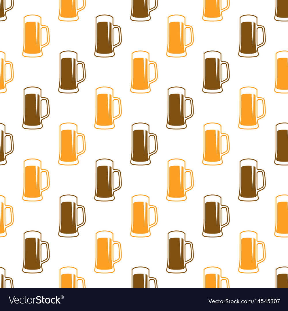 Seamless beer pattern Royalty Free Vector Image