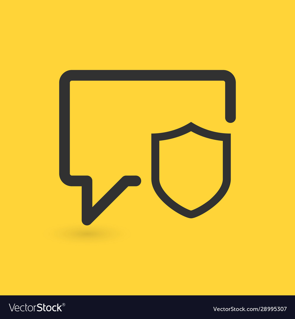 Secure chat concept bubbles with shield