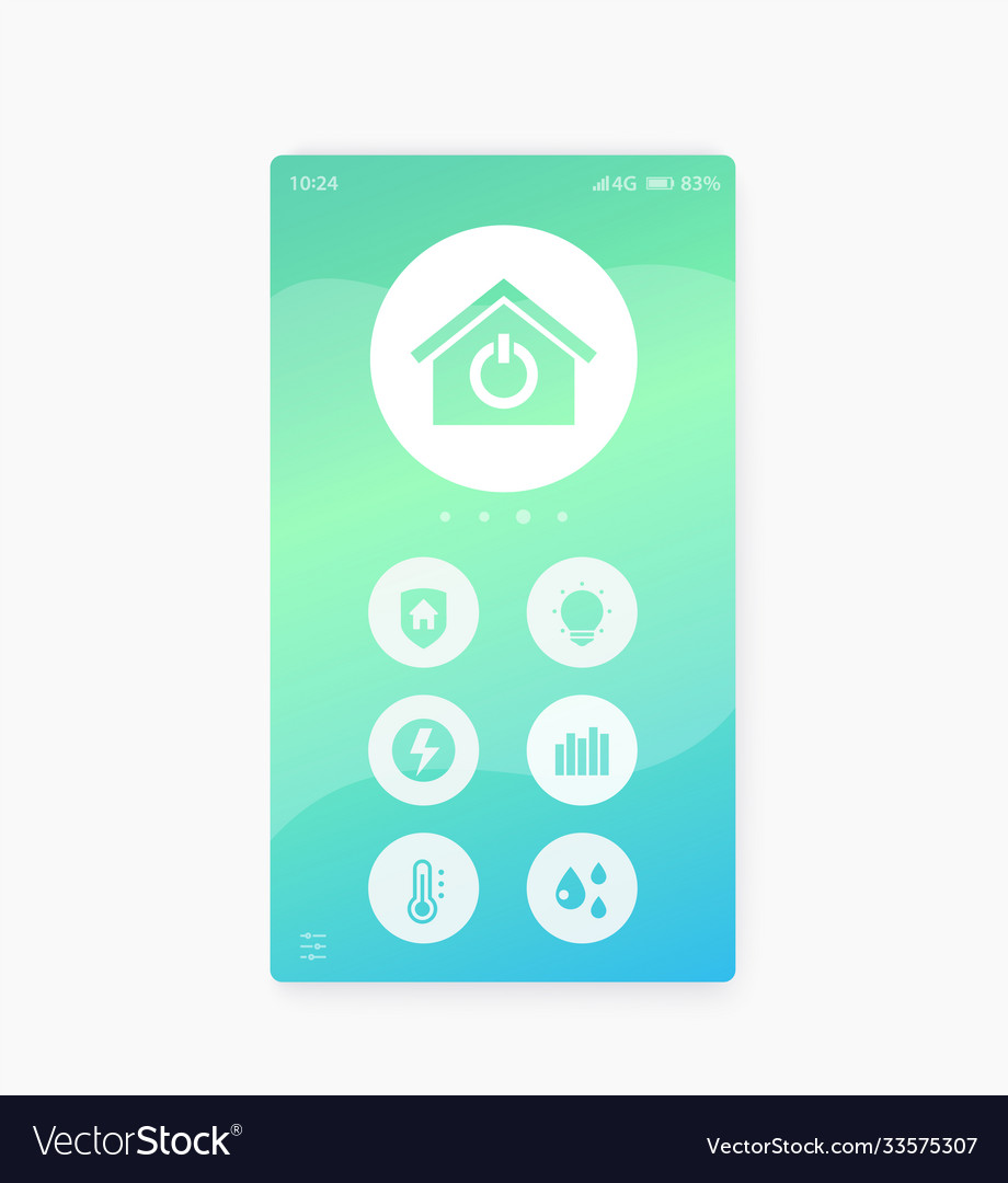 Smart home app interface mobile ui vector image Smart home app interface mobile ui