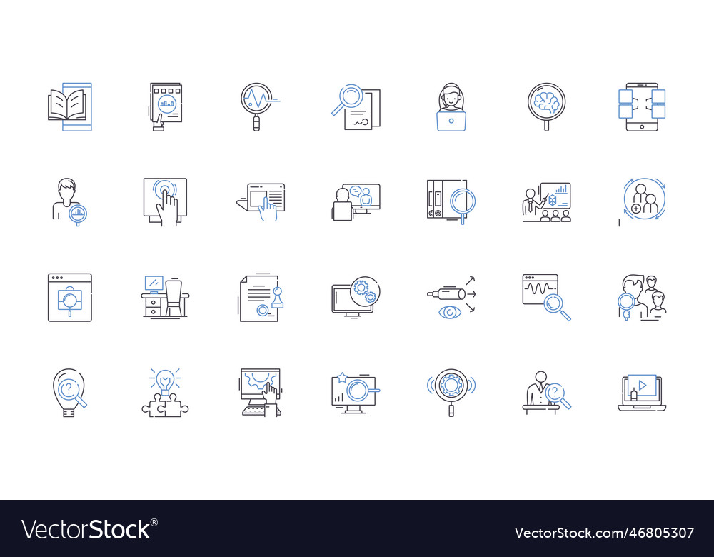 Trace line icons collection detect track follow vector image Trace line icons collection detect track follow