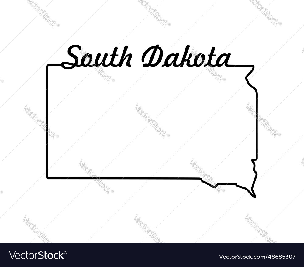 Us state map south dakota outline symbol