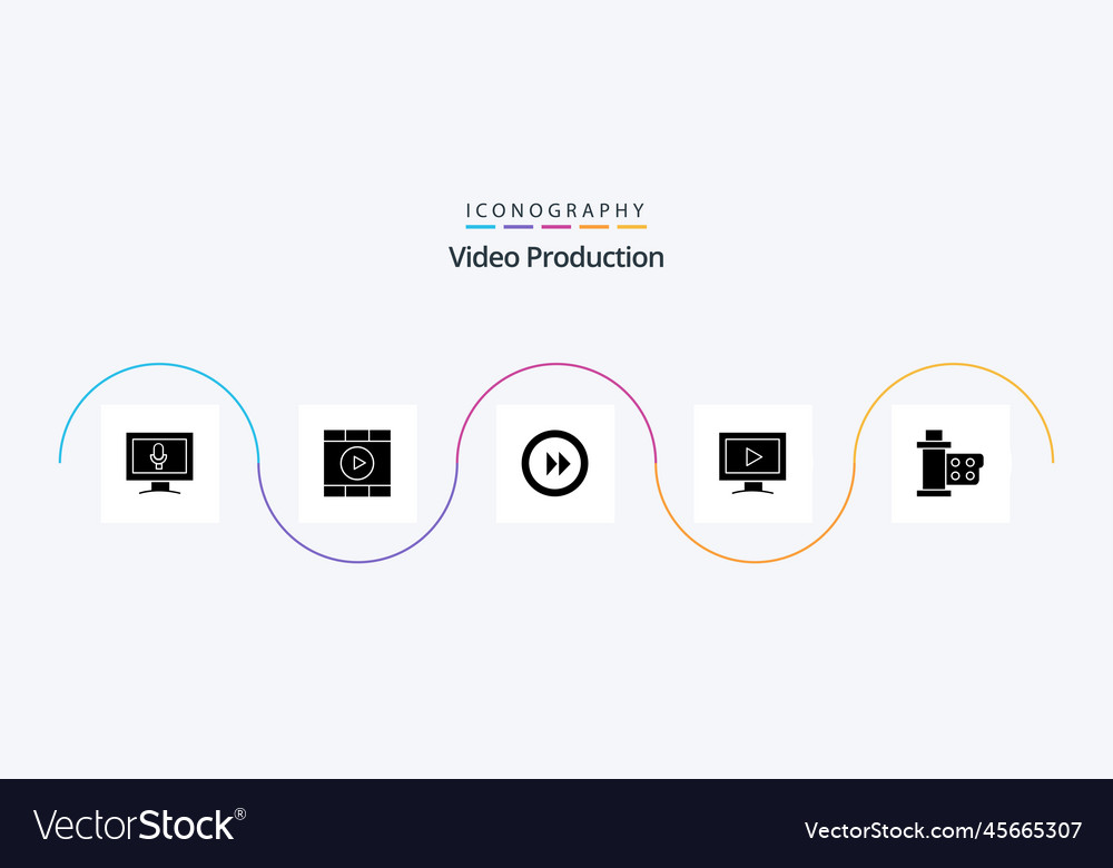 Videoproduktion glyph 5 Icon Pack inklusive