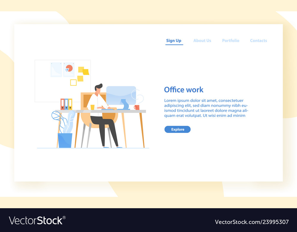 Web-Banner-Vorlage mit Programmierer oder Programmierer vector image Web-Banner-Vorlage mit Programmierer oder Programmierer