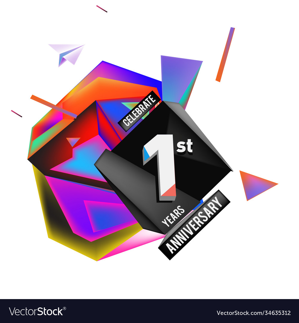 2nd anniversary logo with colorful background