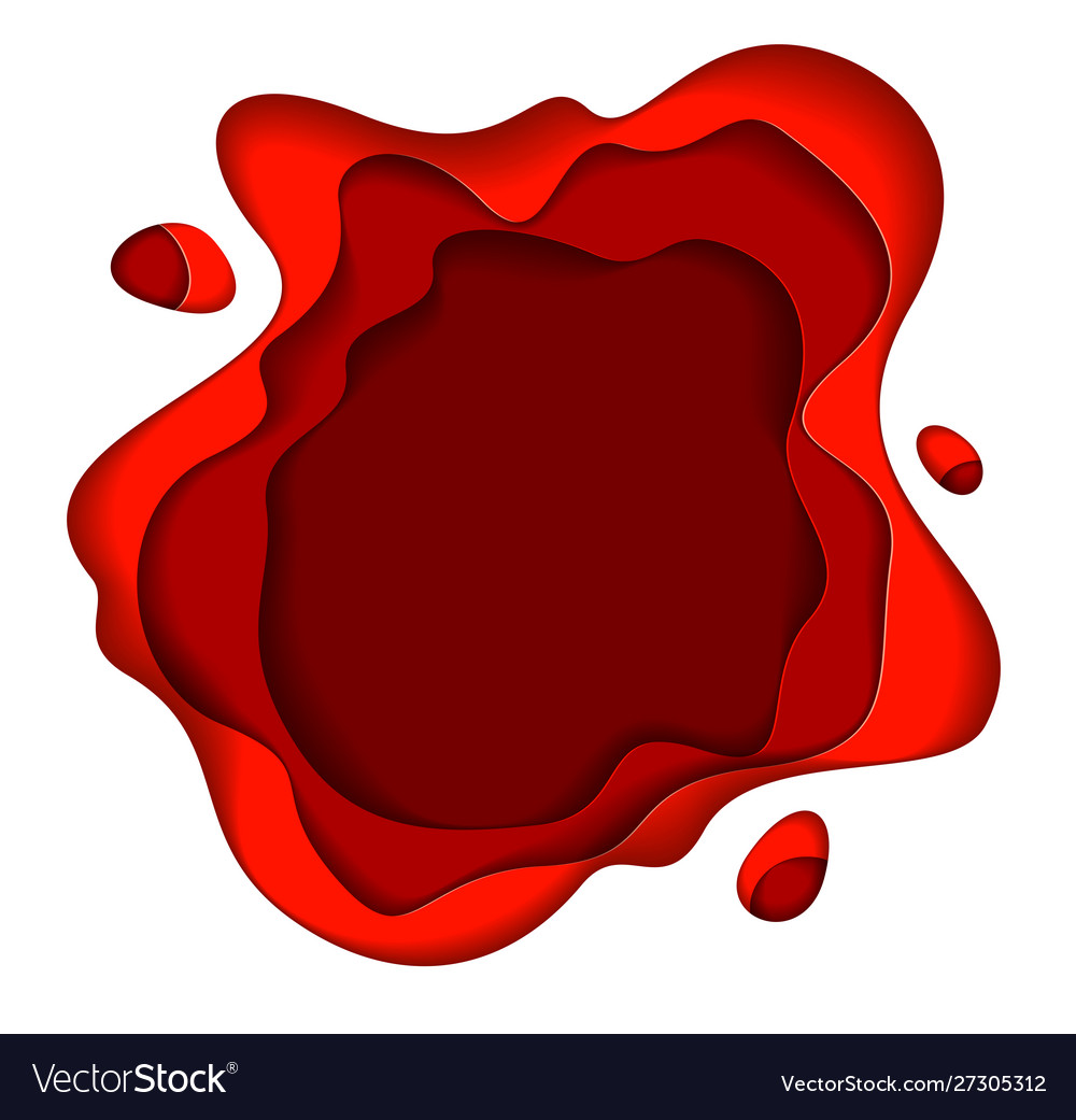 3d abstract red background with paper cut shapes