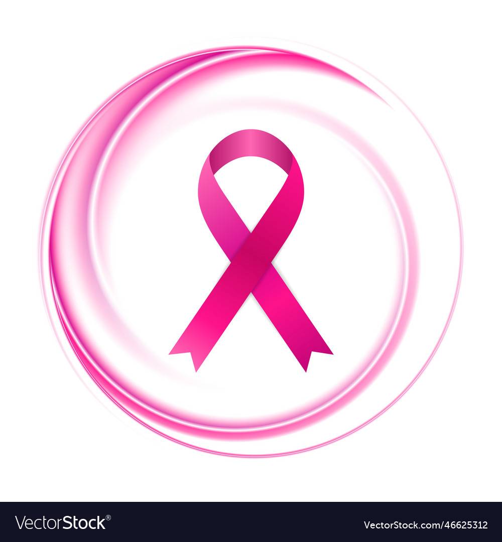 Breast cancer awareness month pink smooth circle Vector Image