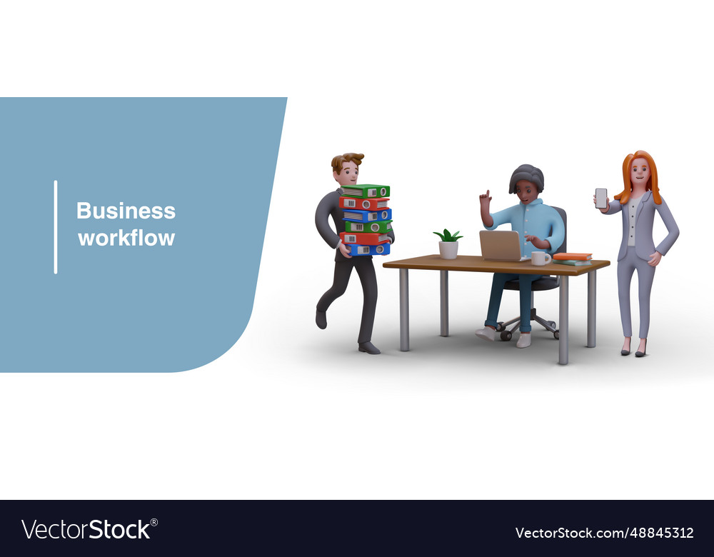 Business workflow process color vector image Business workflow process color