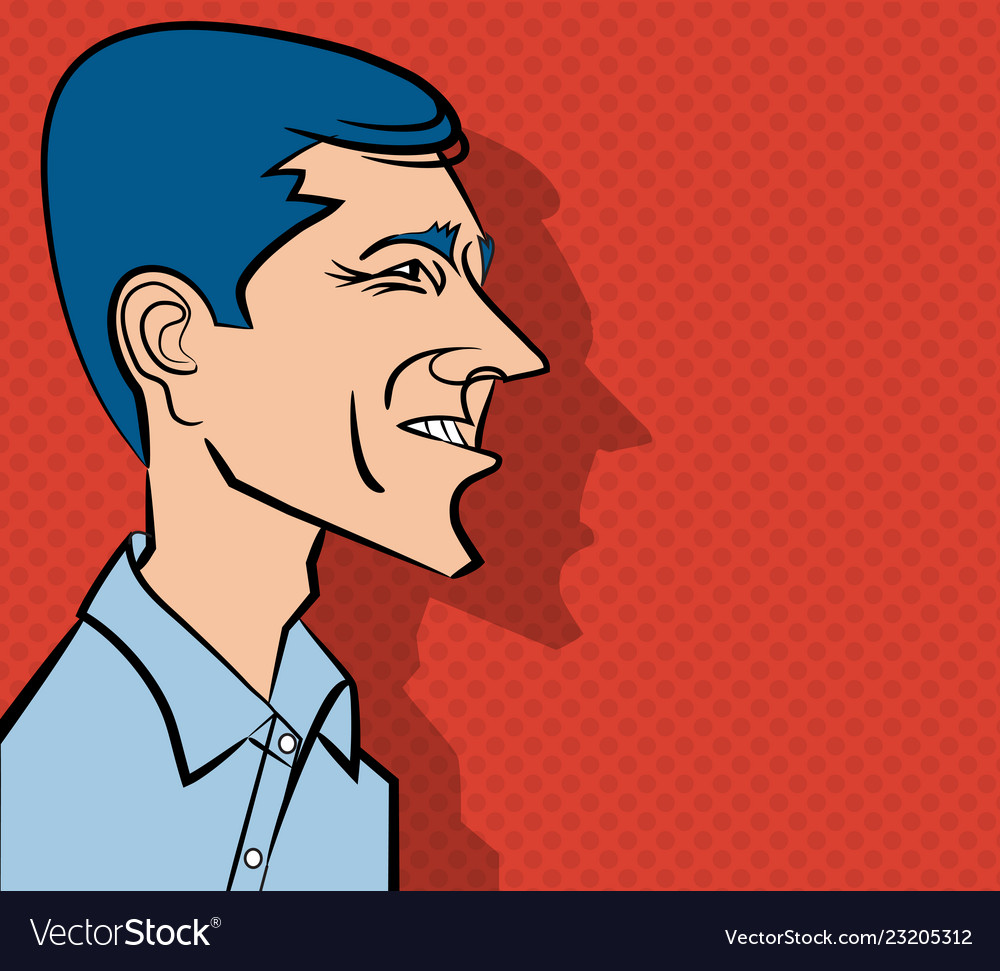 Cartoon portrait of beto orourke Royalty Free Vector Image