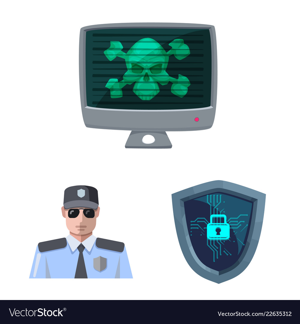 Design of virus and secure symbol set vector image Design of virus and secure symbol set