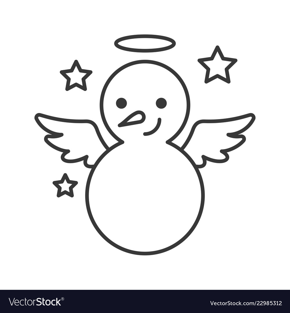 Editable Snowman Outline Icon - Winter Christmas