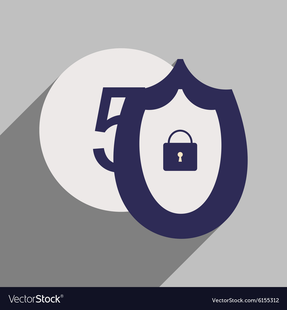 Flat with shadow icon coin and shield