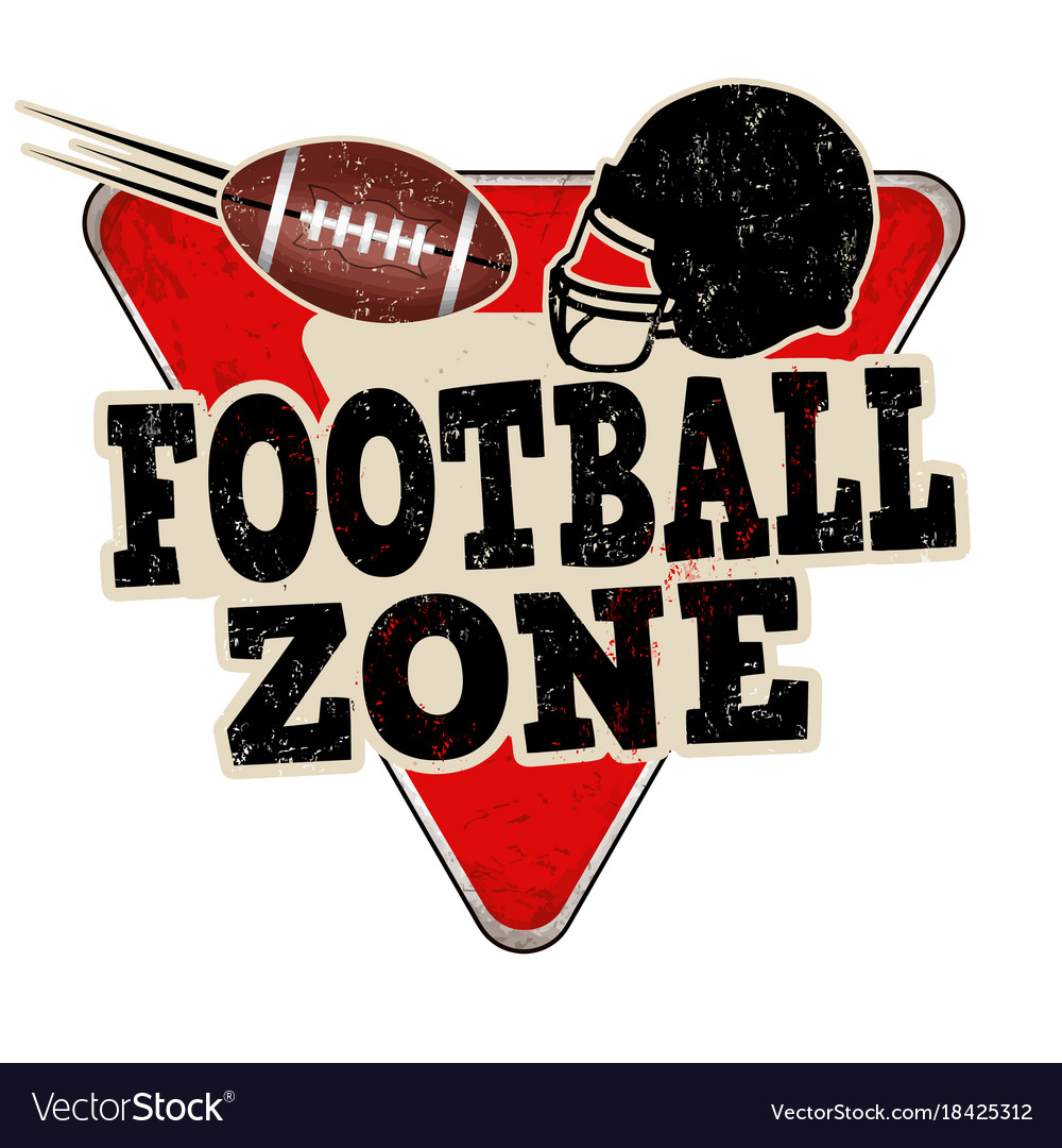 Football zone vintage rusty metal sign