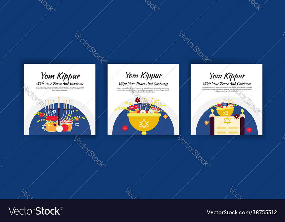 Happy yom kippur banners for social media posts Vector Image