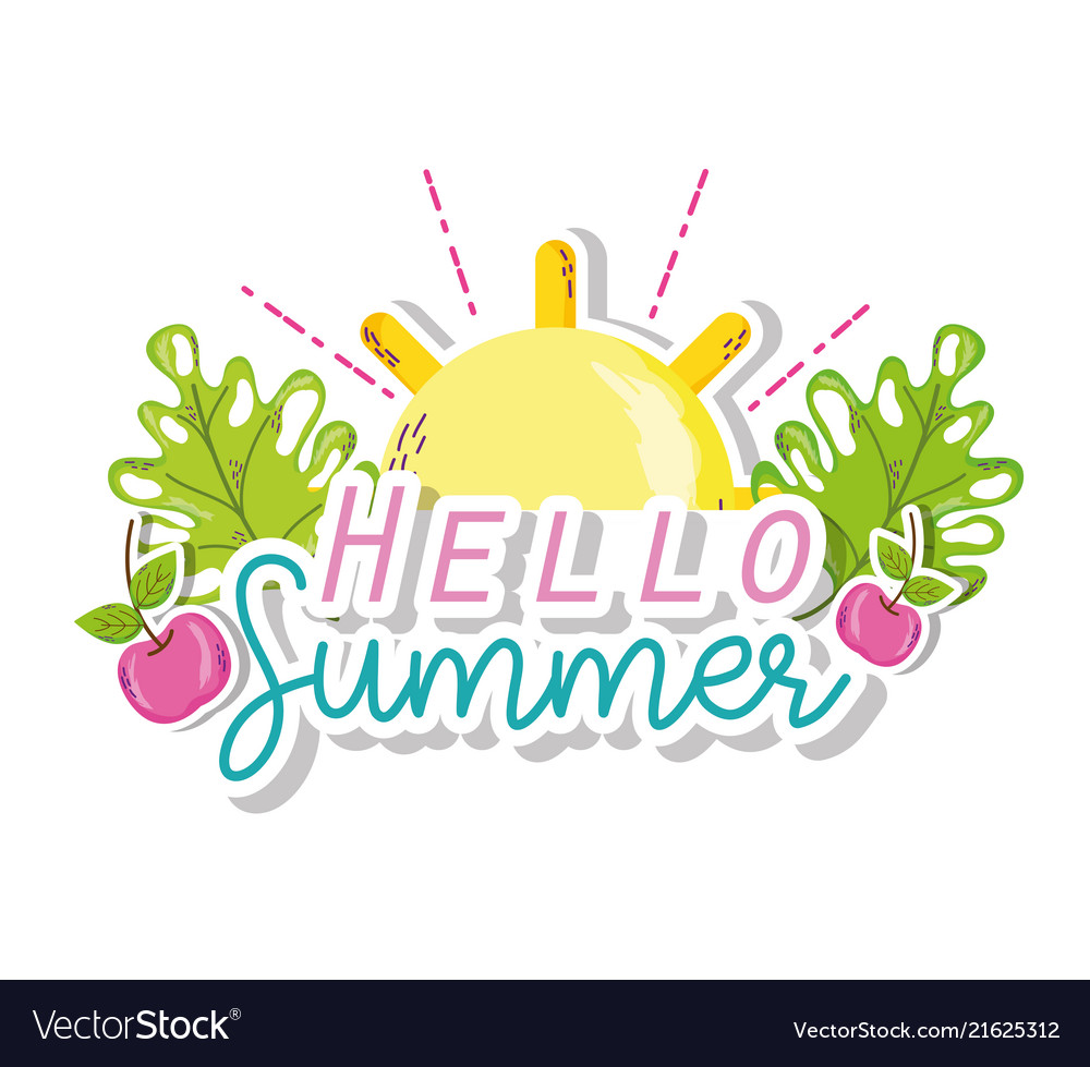 Hello summer cartoons Royalty Free Vector Image