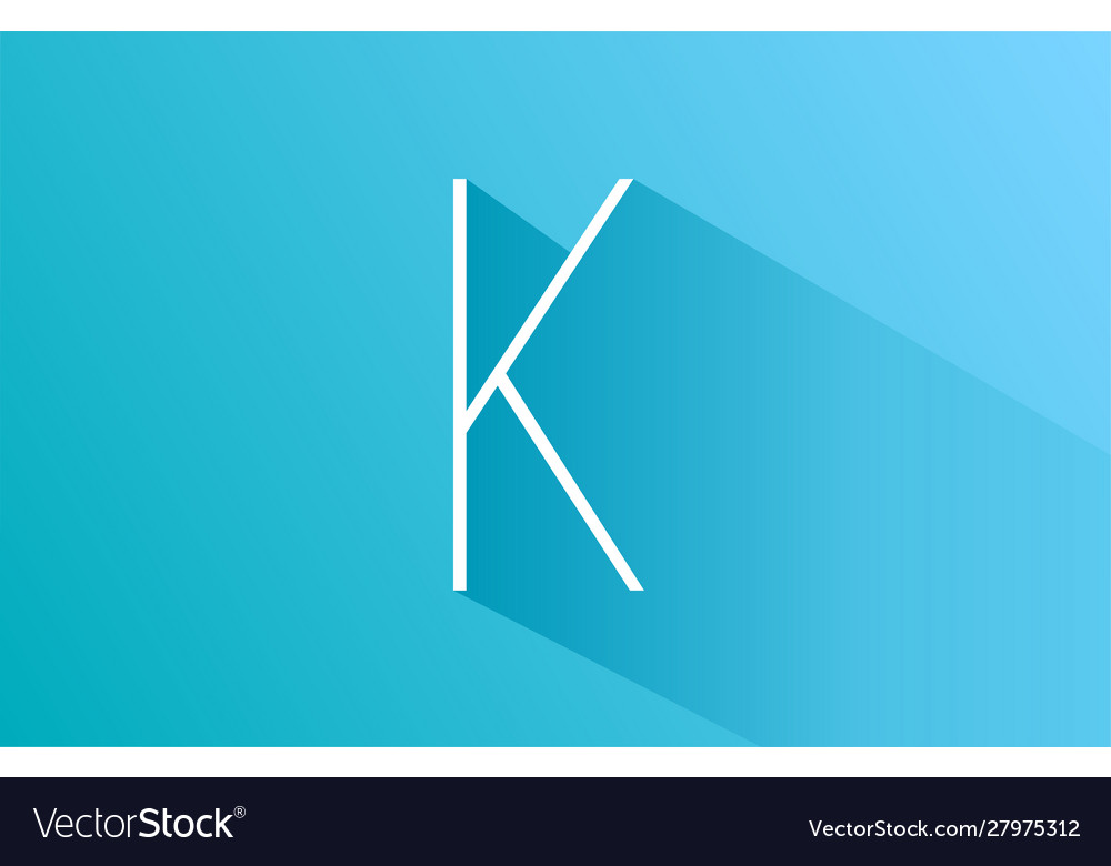Long shadow k logo letter alphabet for company