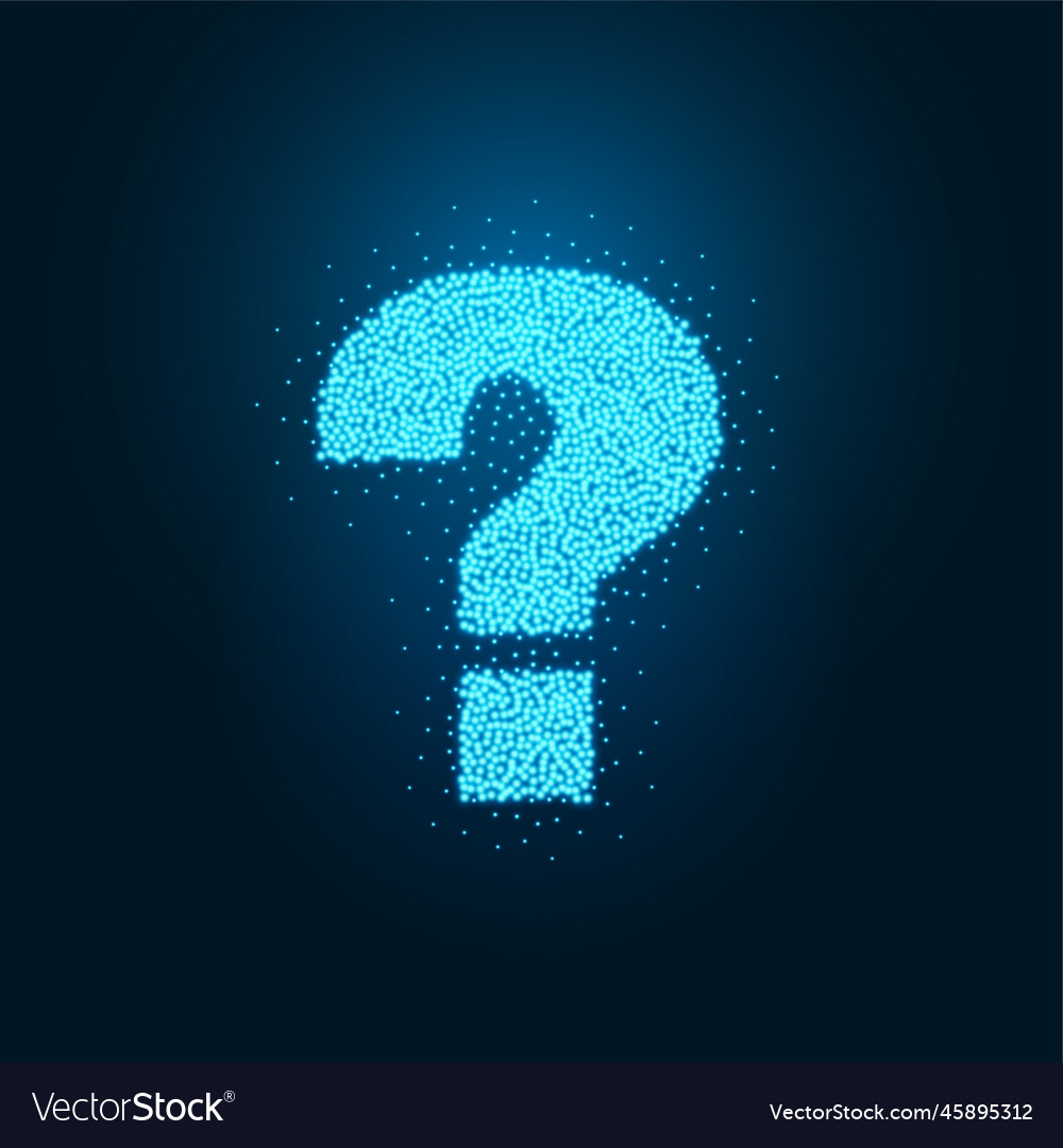 Particle style question mark background design vector image Particle style question mark background design