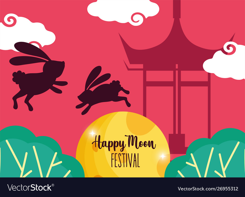 Rabbit happy moon festival image