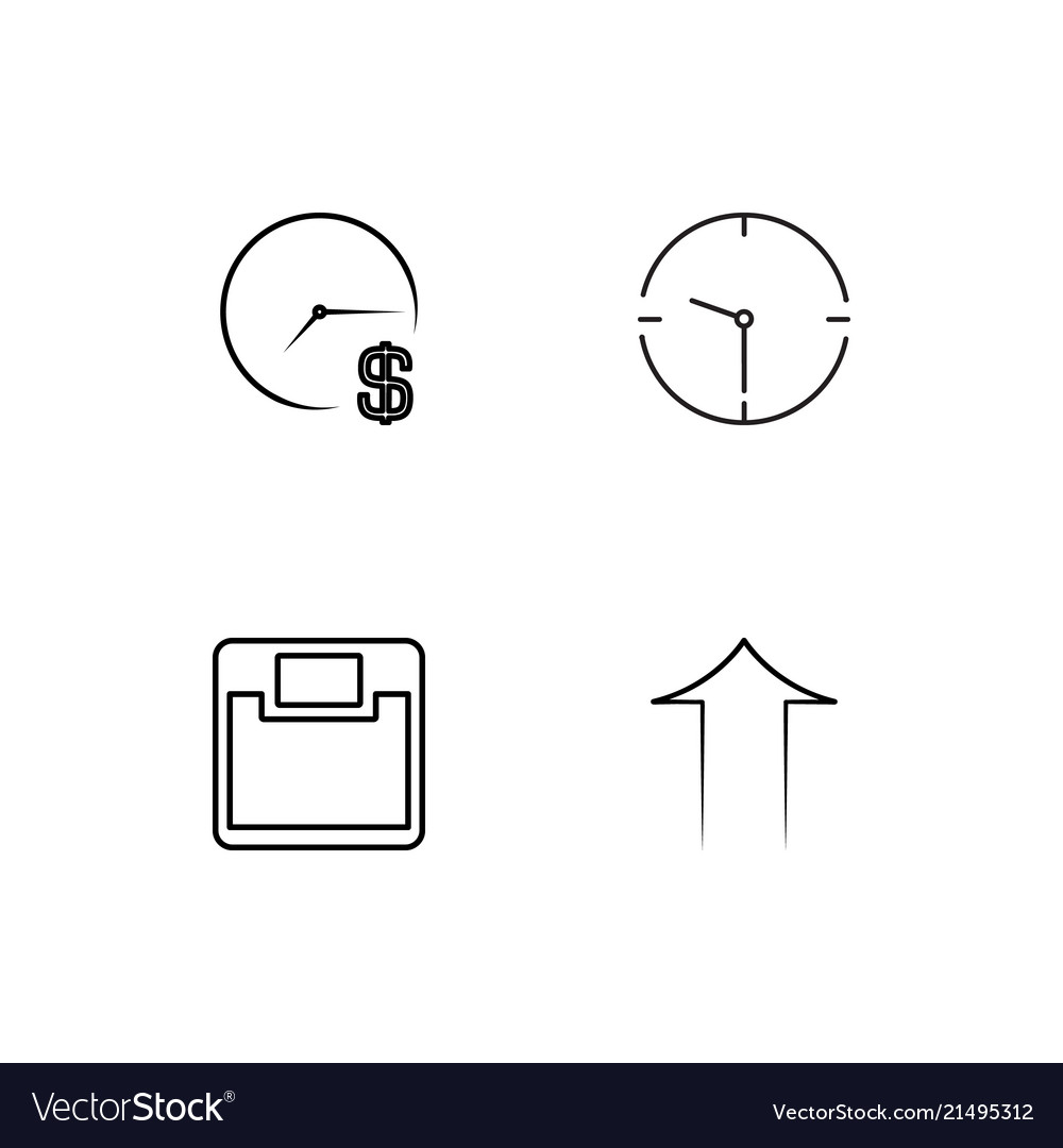 Time linear icons set simple outline