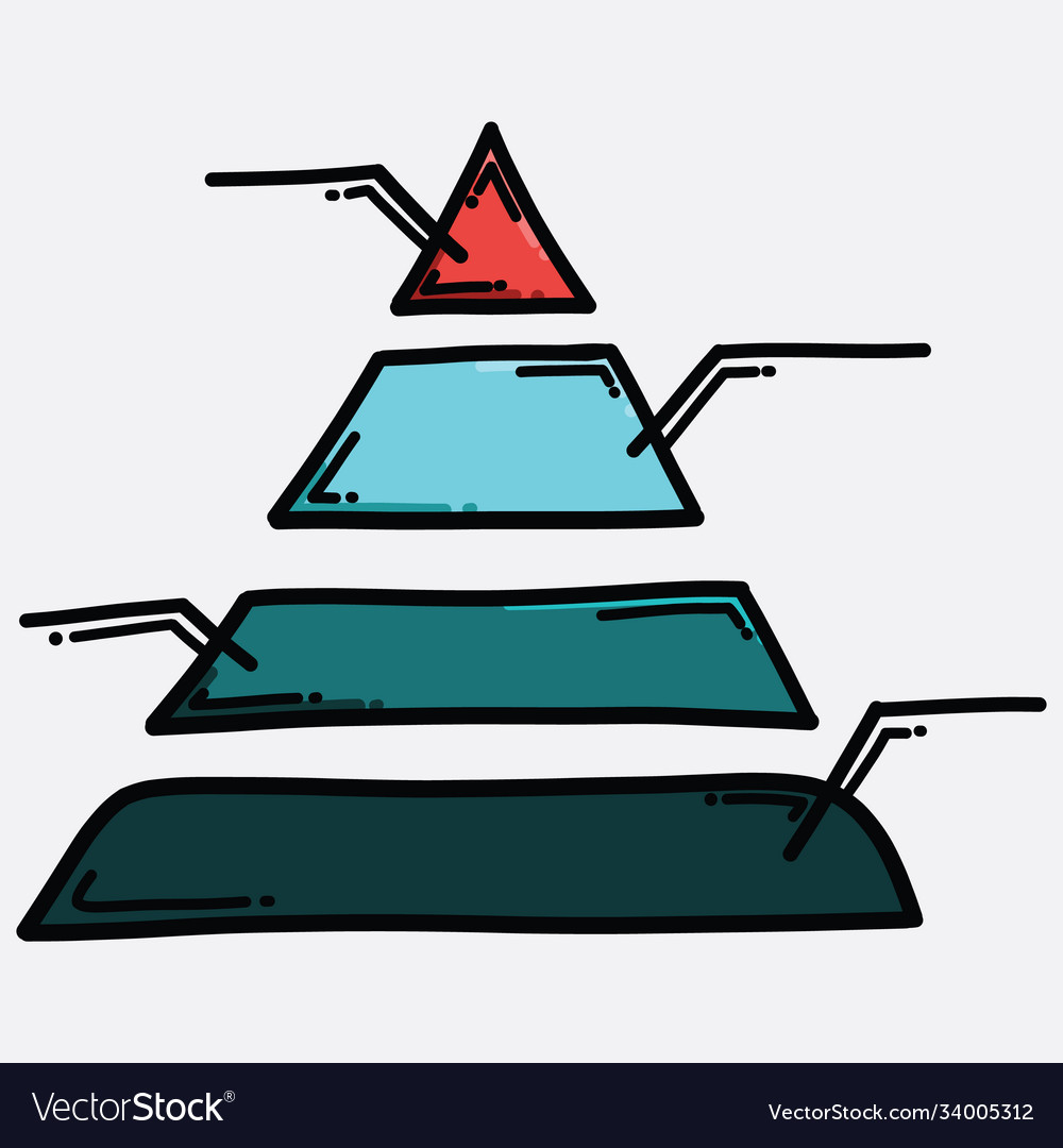 Triangle graph color icon drawing sketch hand