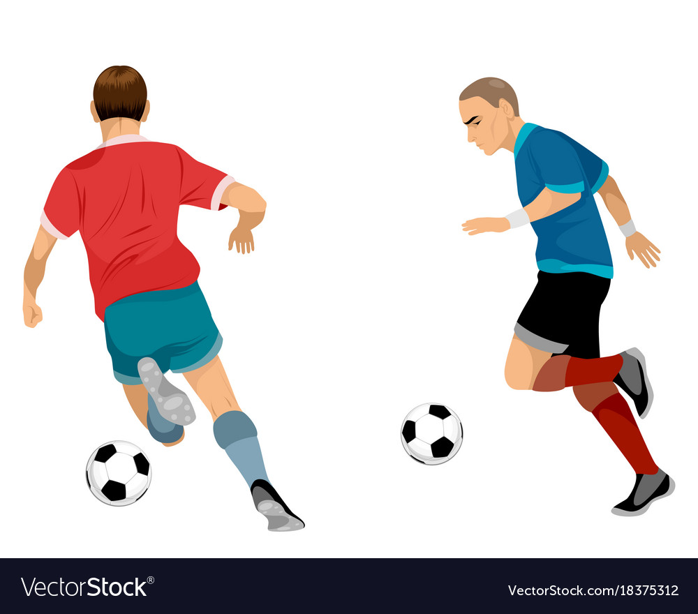 Two soccer players Royalty Free Vector Image - VectorStock