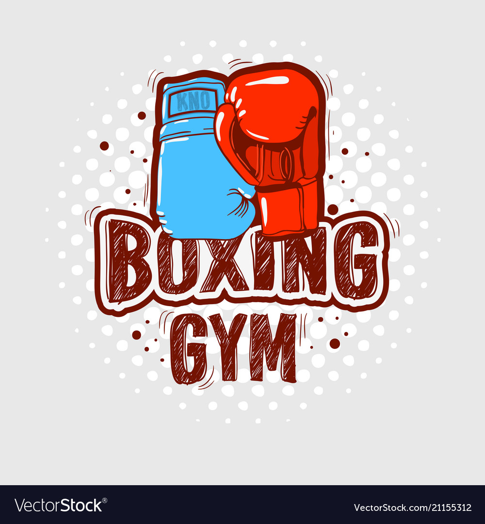 Typographic boxing tee print design with glove