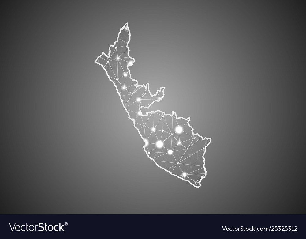 Wireframe mesh polygonal peru map abstract