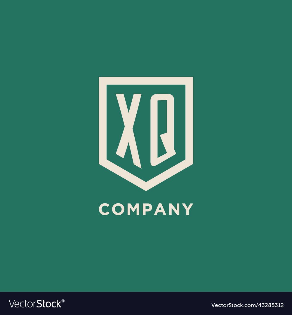 Xq initial logo monogram shield geometric shape