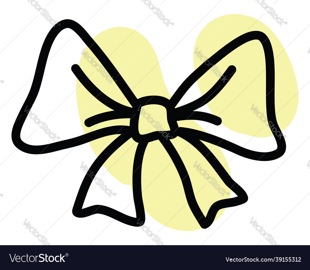 Yellow bow icon on white background Royalty Free Vector