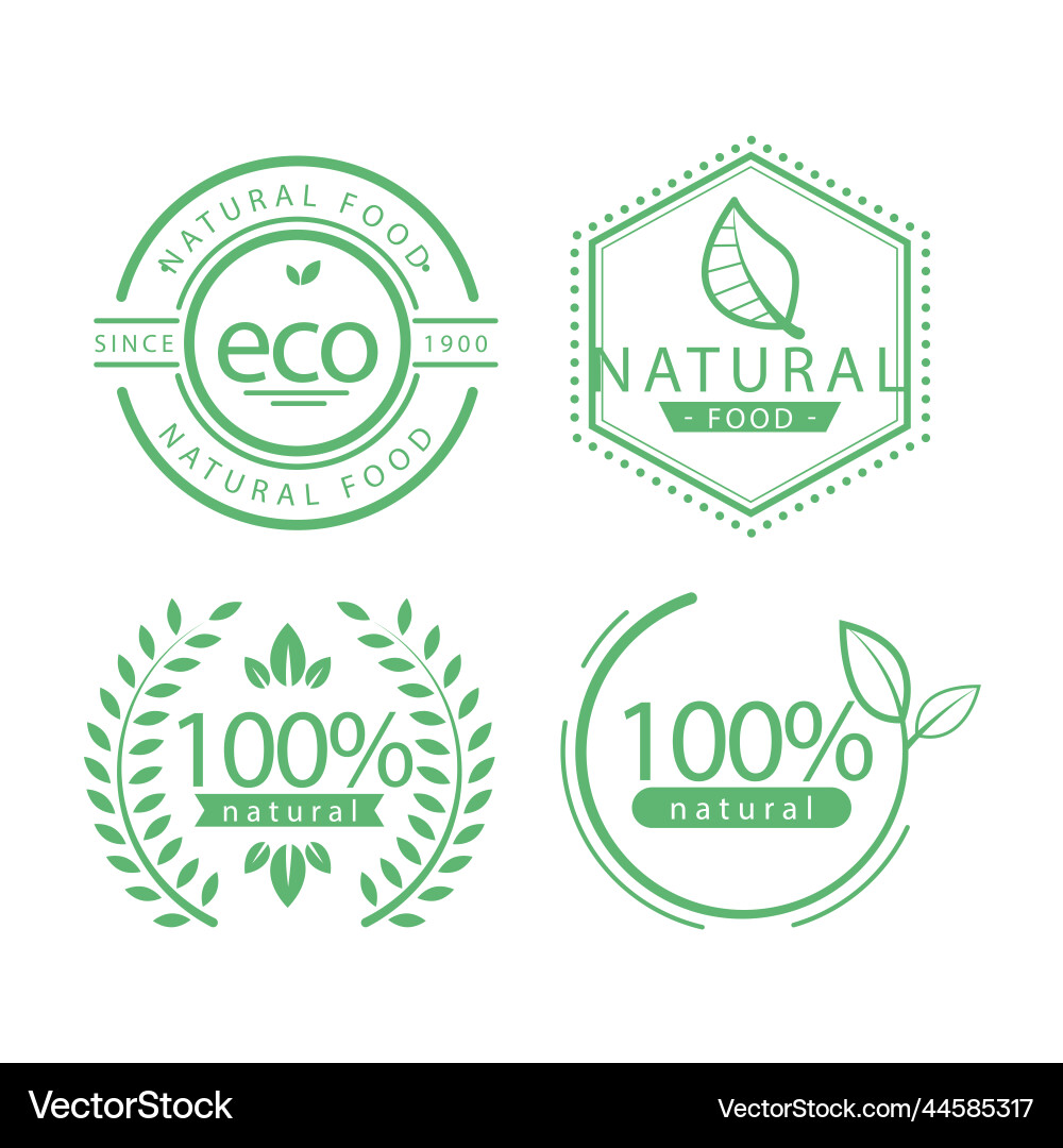100 natural label pack Royalty Free Vector Image