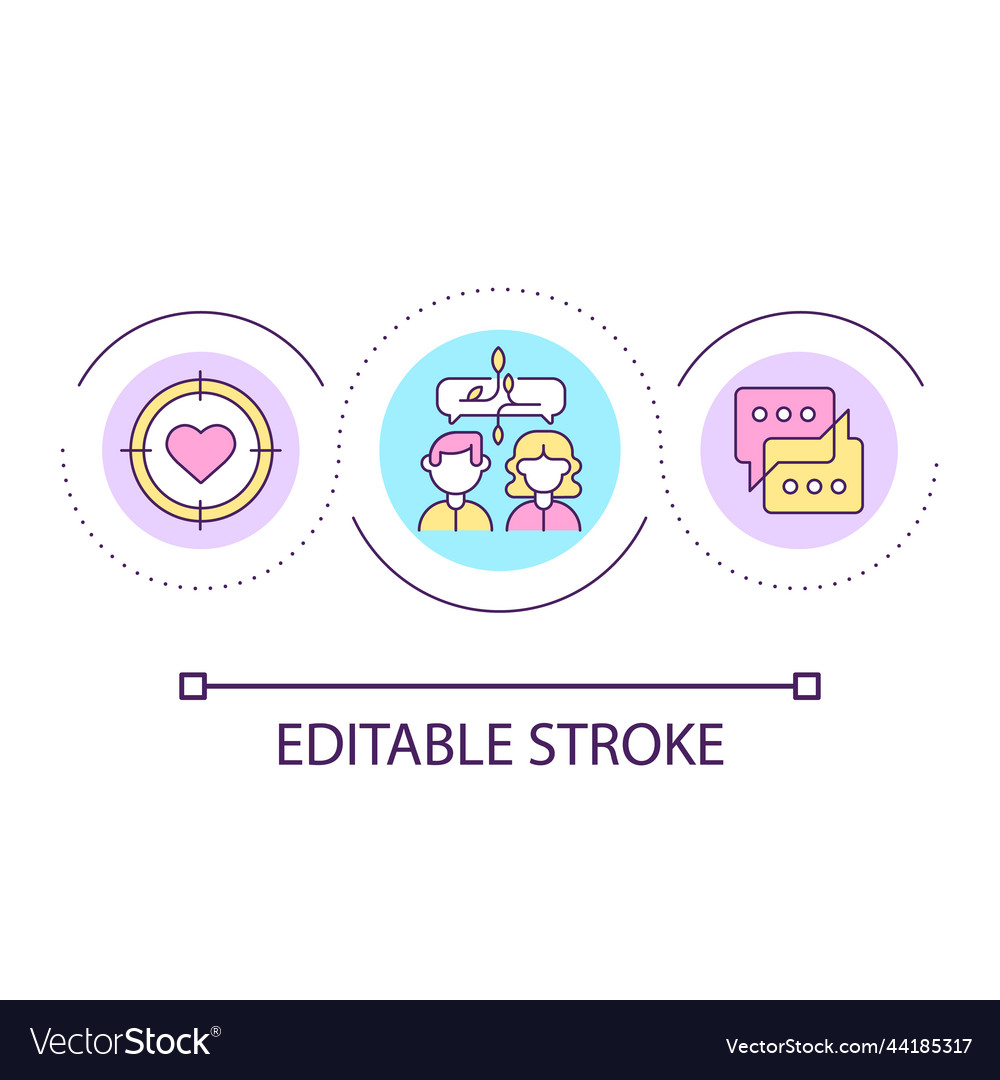 Building warm relationship loop concept icon vector image Building warm relationship loop concept icon