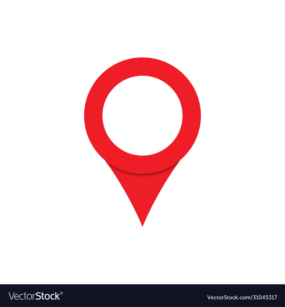 Button location map flat icon design marker vector image Button location map flat icon design marker