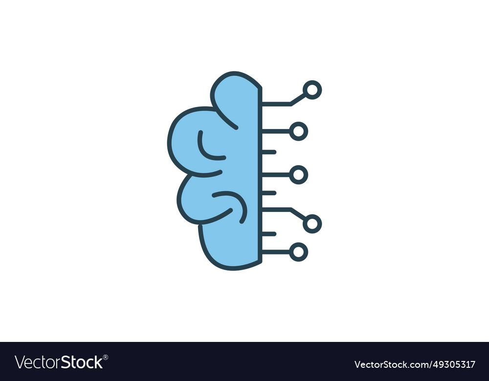 Deep learning icon related to device vector image Deep learning icon related to device