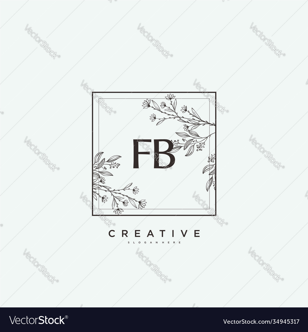 Fb beauty initial logo art handwriting