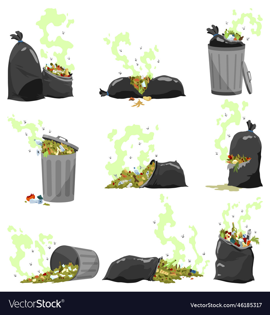 Garbage or waste icons metal and plastic Vector Image