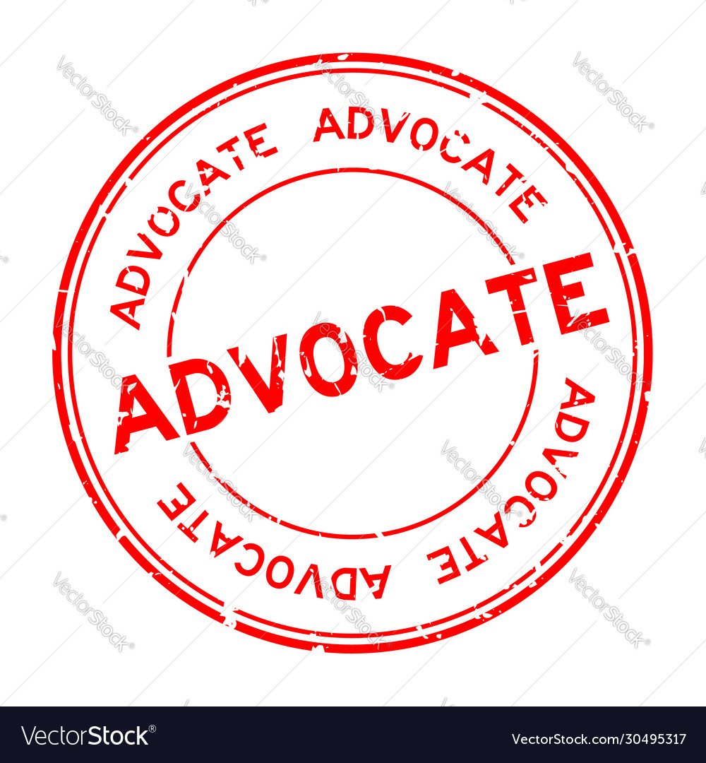 Grunge red advocate word round rubber seal Vector Image