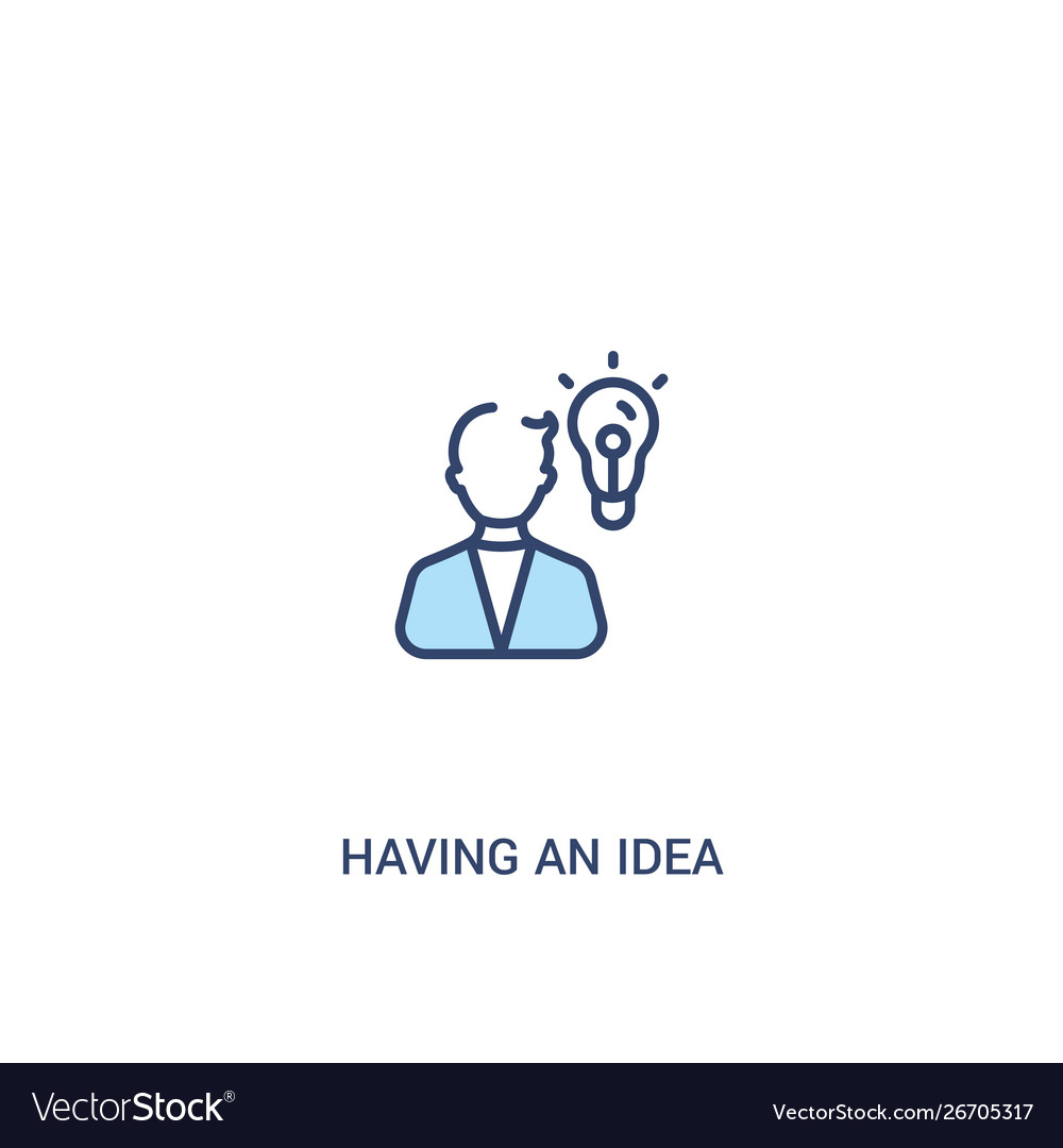 Having an idea concept 2 colored icon simple line vector image Having an idea concept 2 colored icon simple line