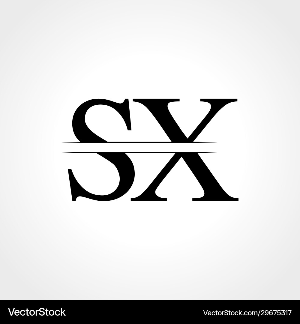 Initial letter sx logo design template Royalty Free Vector