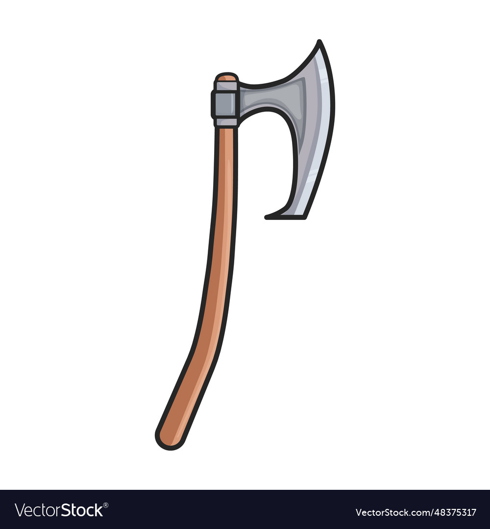 Medieval axe iconcolor logo isolated