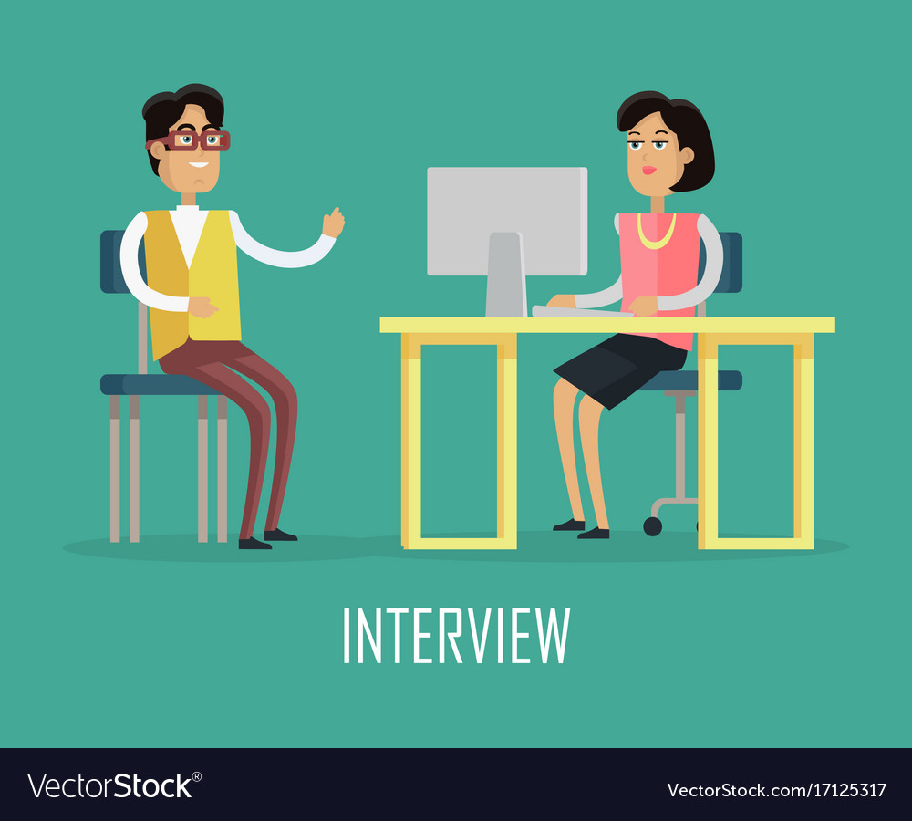 Office work concept in flat design Royalty Free Vector Image