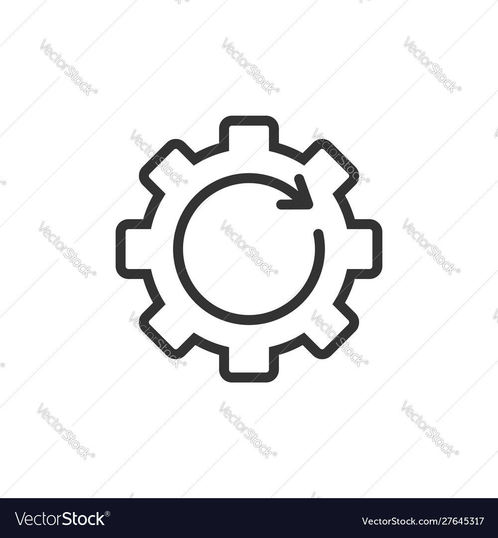 Recovery gear icon in flat style repeat on white